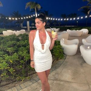 Pearl halter neck dress